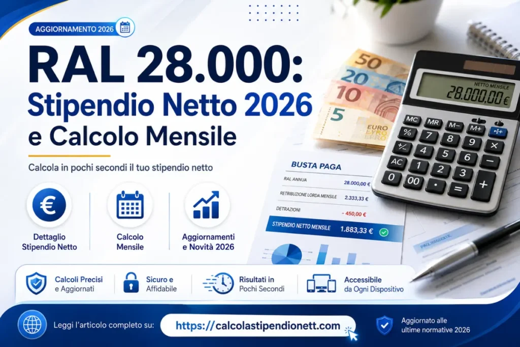 ral 28000 stipendio netto