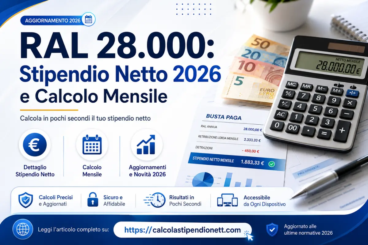 ral 28000 stipendio netto
